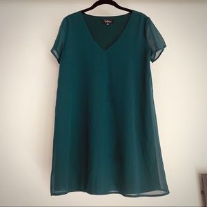 Lined Forest Green Shift Dress